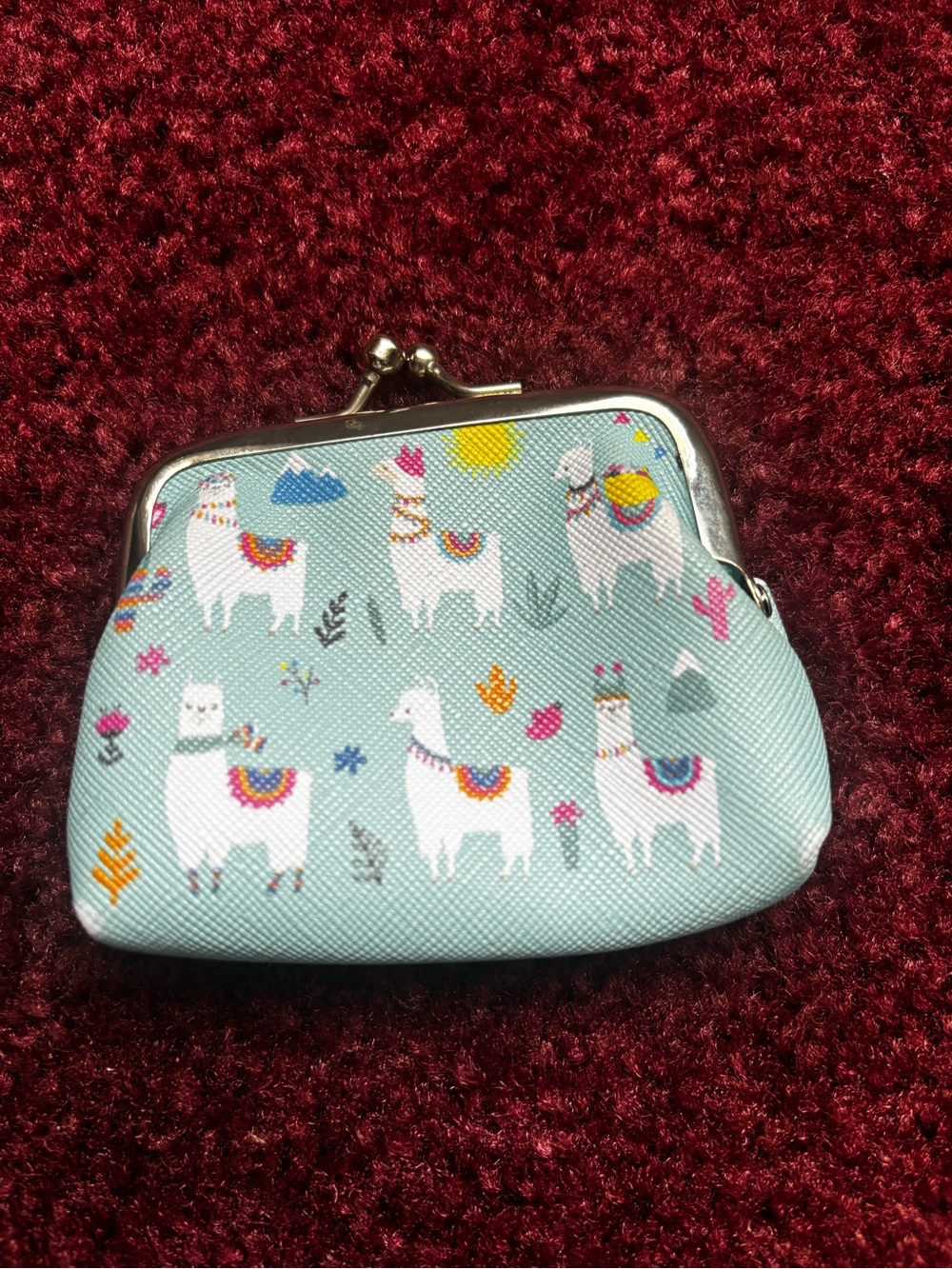 Mint Llama Kiss-Lock Coin Purse